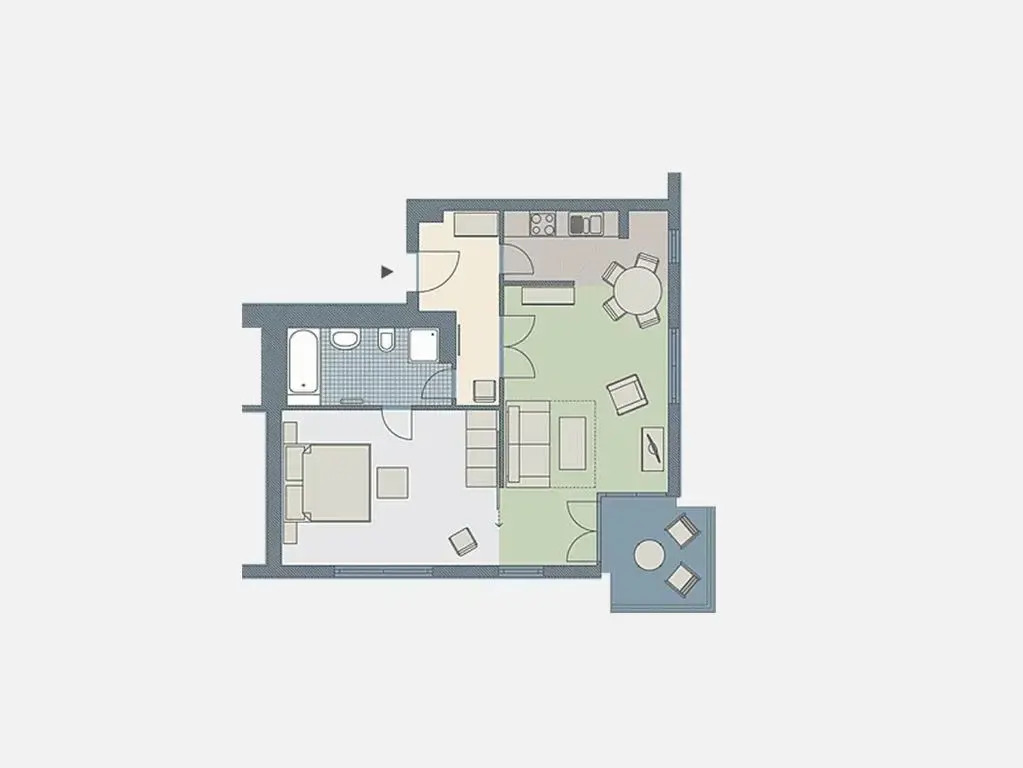 Kaiservillen Heringsdorf - Appartement mit 1 Schlafzimmer und Balkon D131
