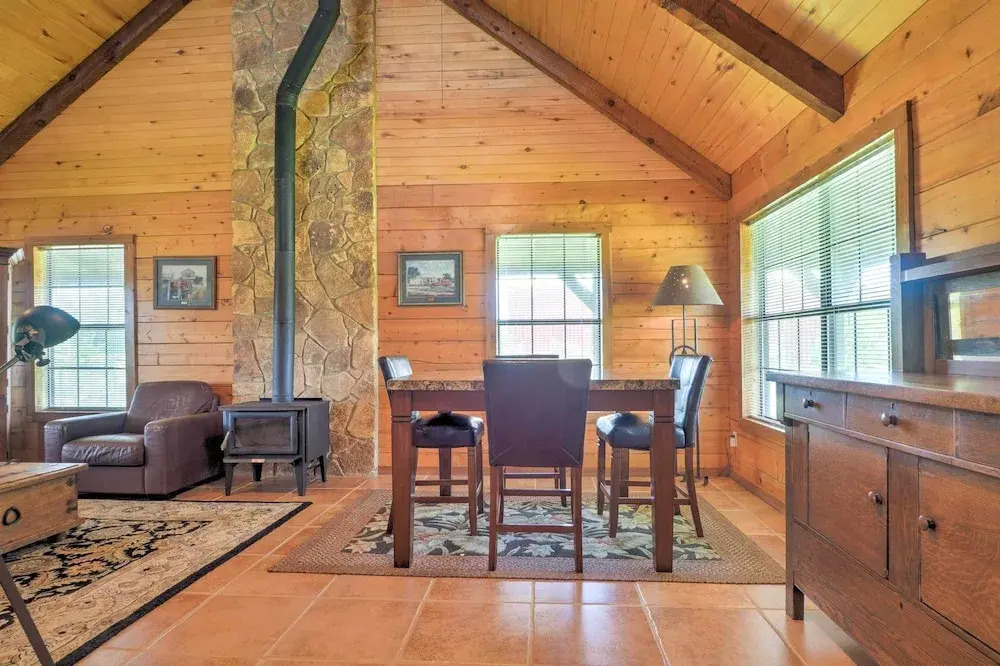 On Farm: Rustic Carmine Log Cabin w/ Porch!