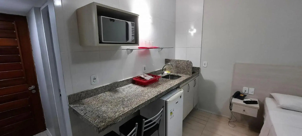 102 Lindo Flat mobiliado com vista lateral mar na Praia de Iracema