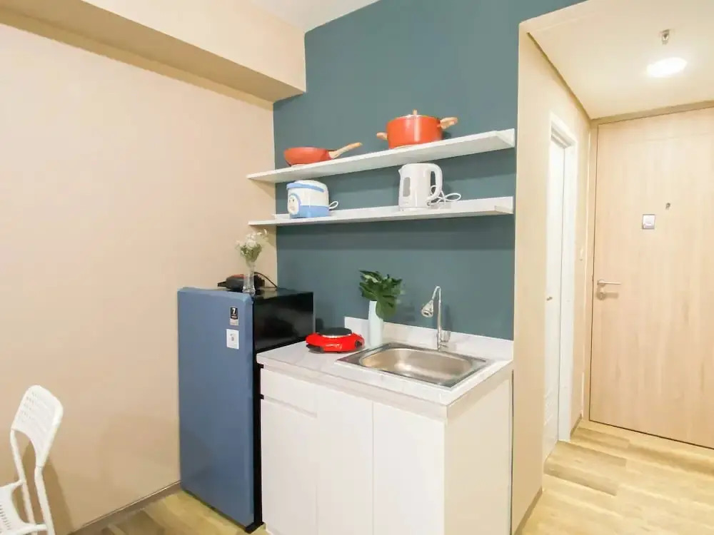 Soft Minimalist Studio Room At Meikarta Apartment