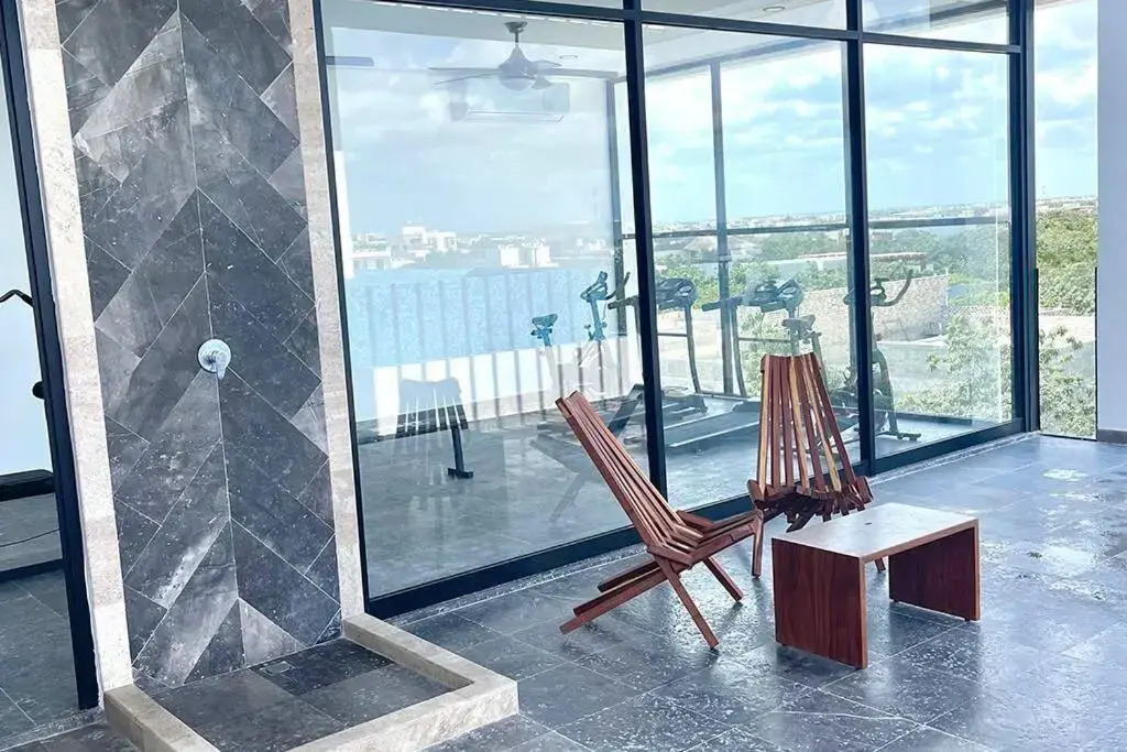 Fresh and Stylish Studio Aldea Zama rooftop pool Mya 109