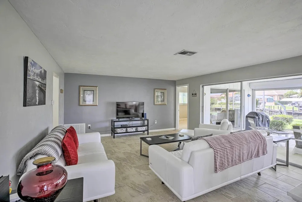 Bright Home w/ Dock & Canal View in Cape Coral!