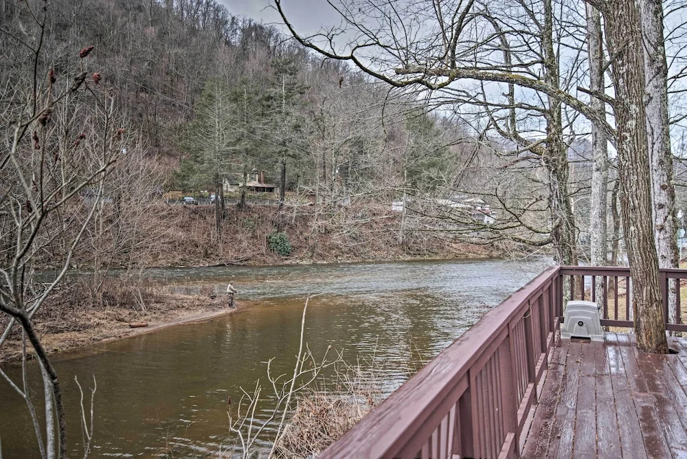 Riverfront Elkins Home w/ Fireplace & Deck!