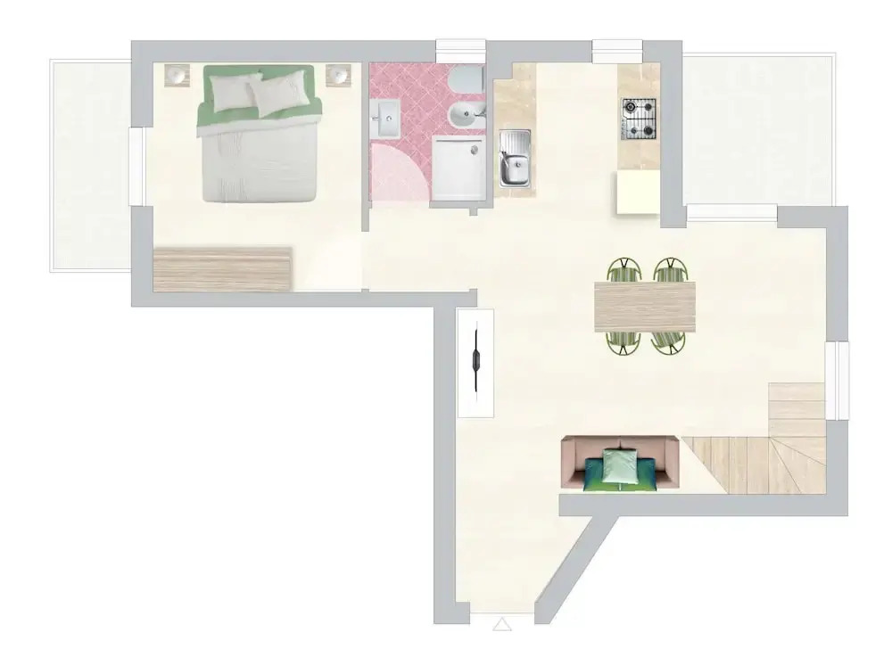 Apartment 20 Meters From The Sea 7 Beds With Small Sea View