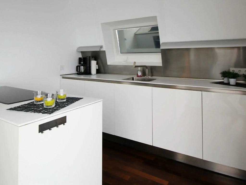 A holiday home in Geierswalde with a roof terrace