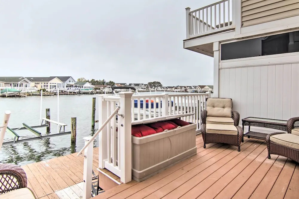 Walk to Maryland Beach: Canal-Front Escape w/ Dock