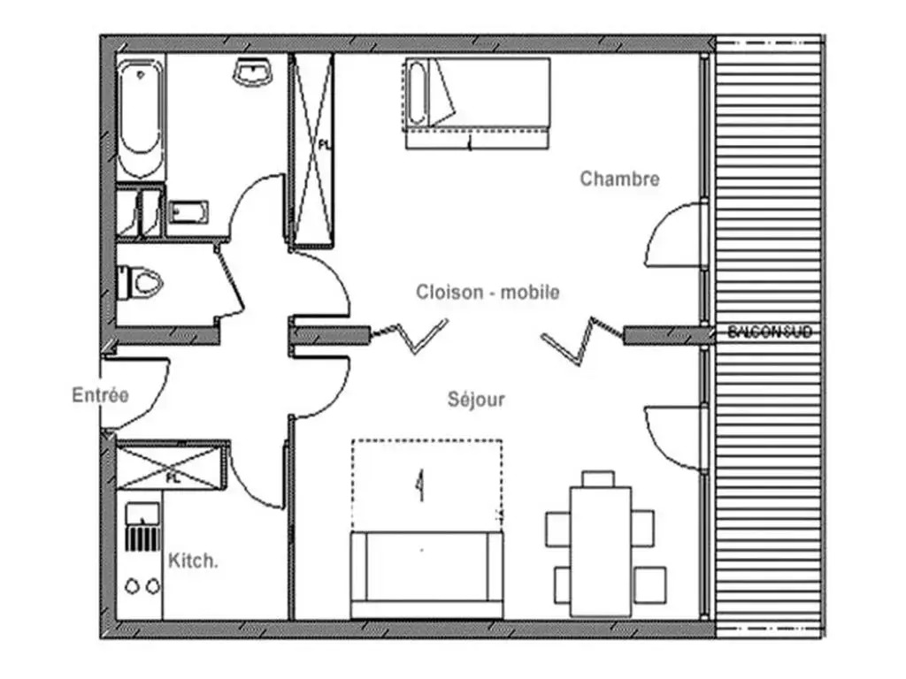 Appartement Les Menuires, 2 pièces, 5 personnes - FR-1-344-341