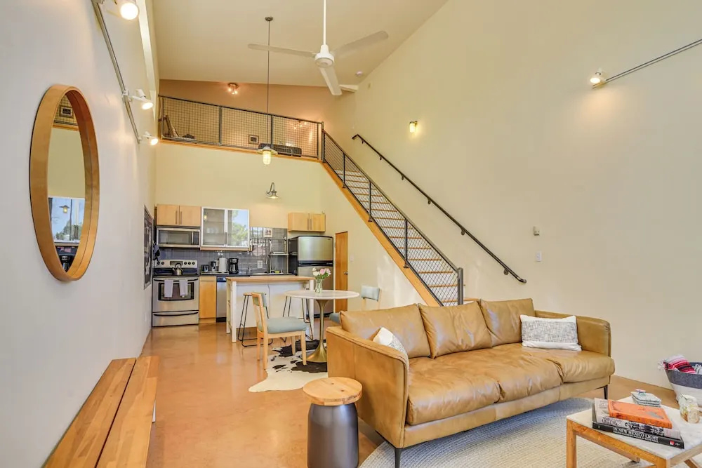 Modern Santa Fe Desert Loft w/ Fireplace