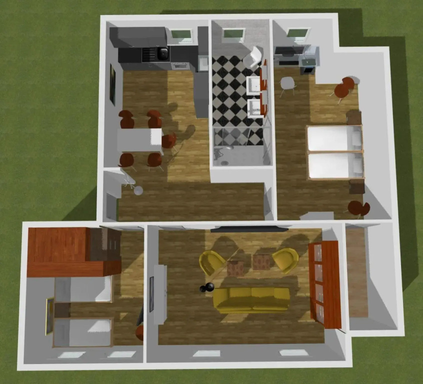 H& Apartment im Herzen der Stadt Nr.17-Karl mit Küche, Wohnzimmer und Esstisch