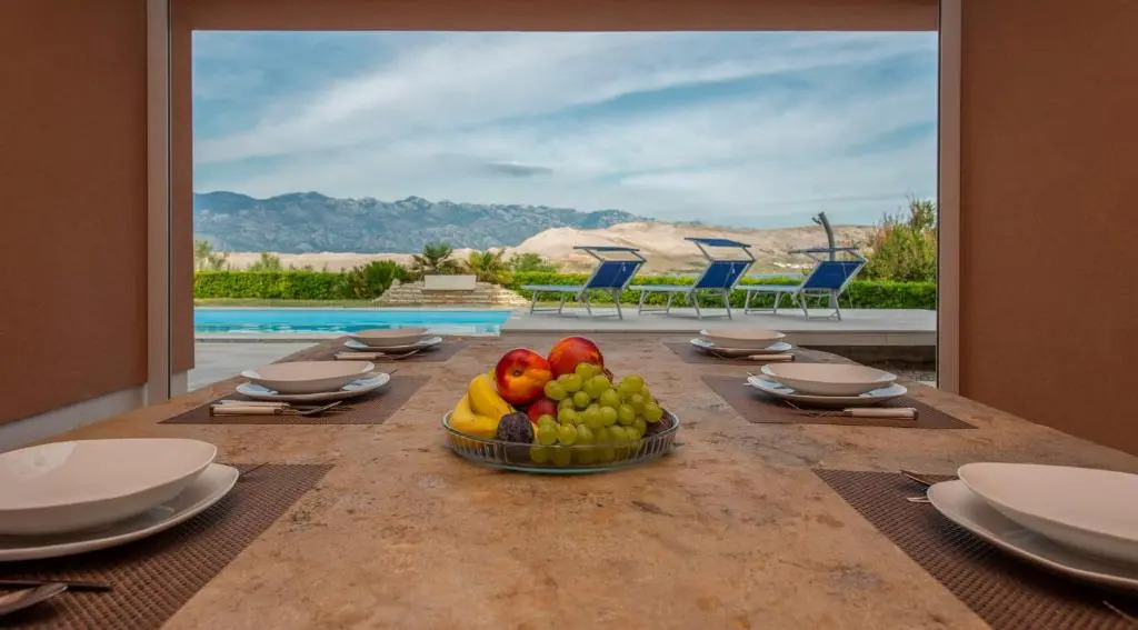Luxury Seafront Villa Exclusive Pag with private pool by the beach on Pag island
