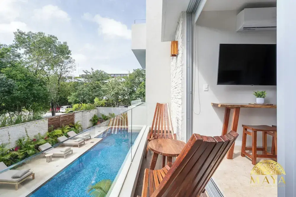 NHOA 205B Lux 1BR Condo Pool View in Aldea Zama