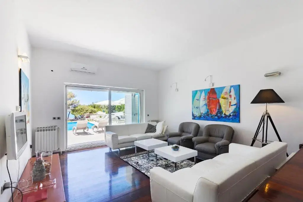 Luxury villa Punat with pool with sea view , 50m from the beach