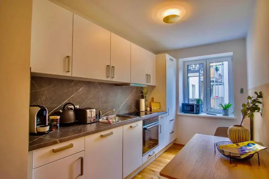 4-Room Luxury Apartment - close to Central Station, free parking, kitchen