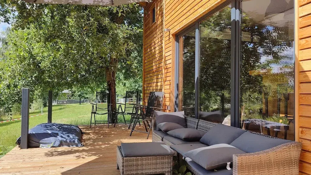 TinyHousebeiDresden unser größtes winziges Häuschen für bis zu 7 Personen, Kaminofen, große Terrasse - Nähe Sächsische Schweiz