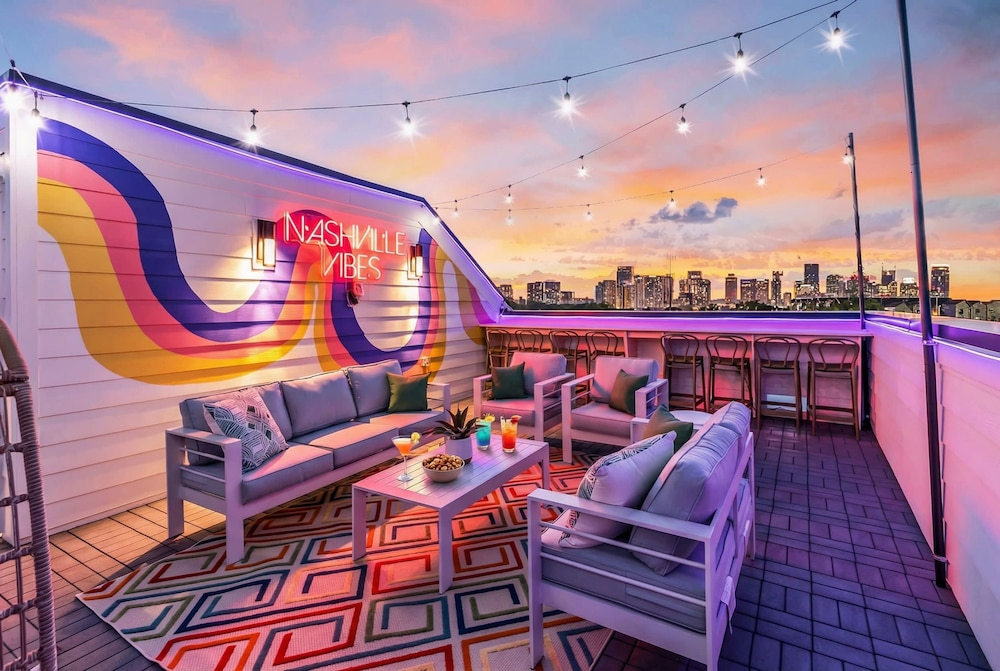 Hip Rooftop Deck Game Room in Downtown Nashville