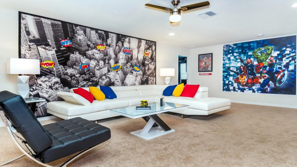Modern 8BR Home With Pool SPA Game Room Theme Room