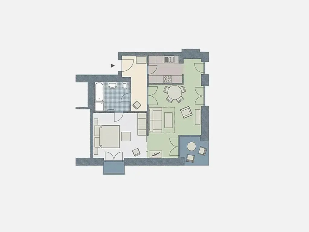 Kaiservillen Heringsdorf - Appartement mit 1 Schlafzimmer und Terrasse D201