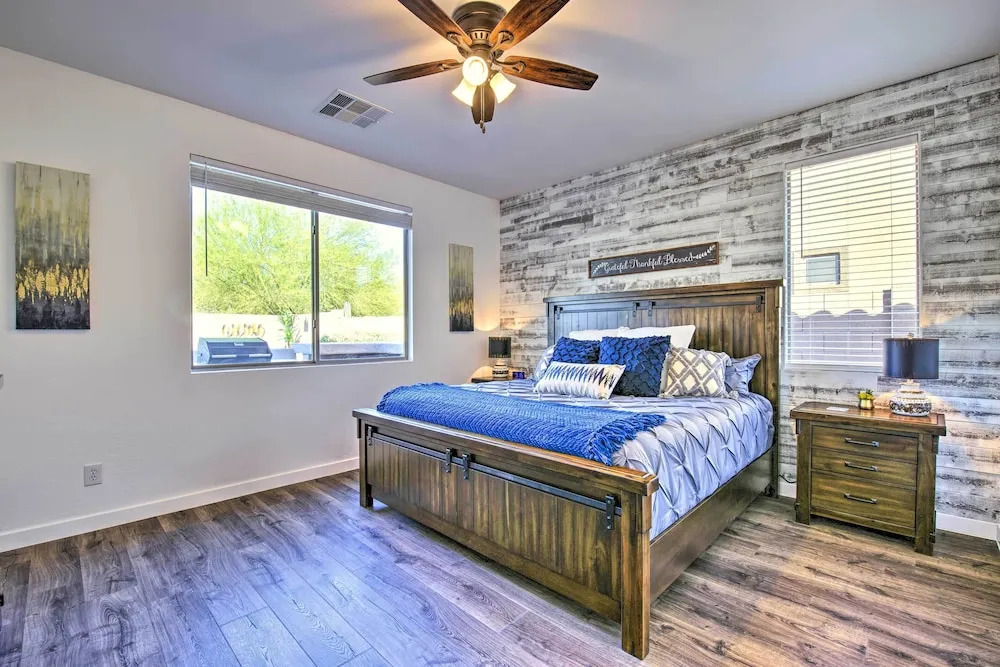 Fire Pit, Covered Patio: Stylish Goodyear Refuge