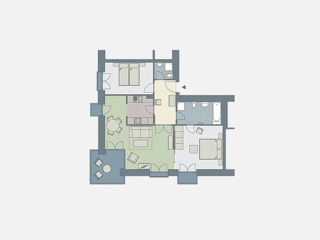 Kaiservillen Heringsdorf - Appartement mit 2 Schlafzimmern und Balkon D222