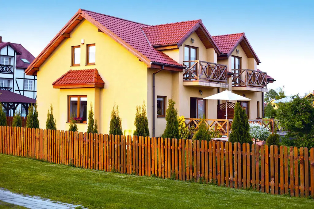 Half of holiday home, terrace, playground