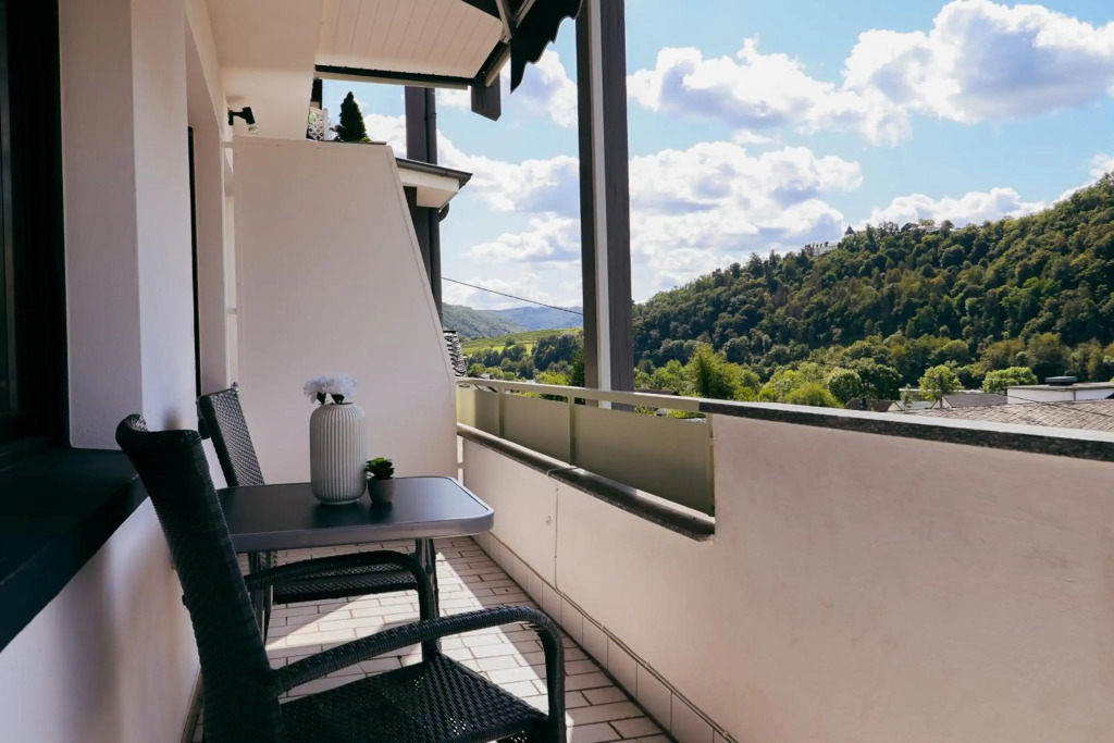 Moderne FeWo SKY Netflix Terrasse Burgblick Boxspringbett Waschtrockner