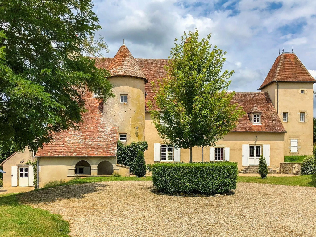 Castle in Le Veurdre near Forest and River