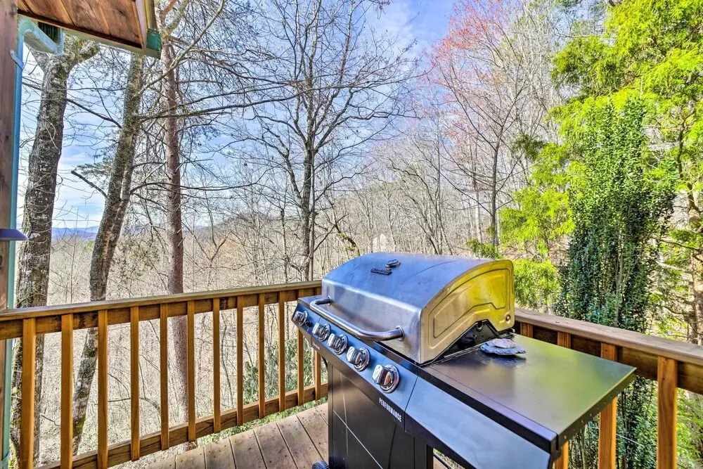 Smoky Mountain Cabin Rental with Hot Tub and Fire Pit