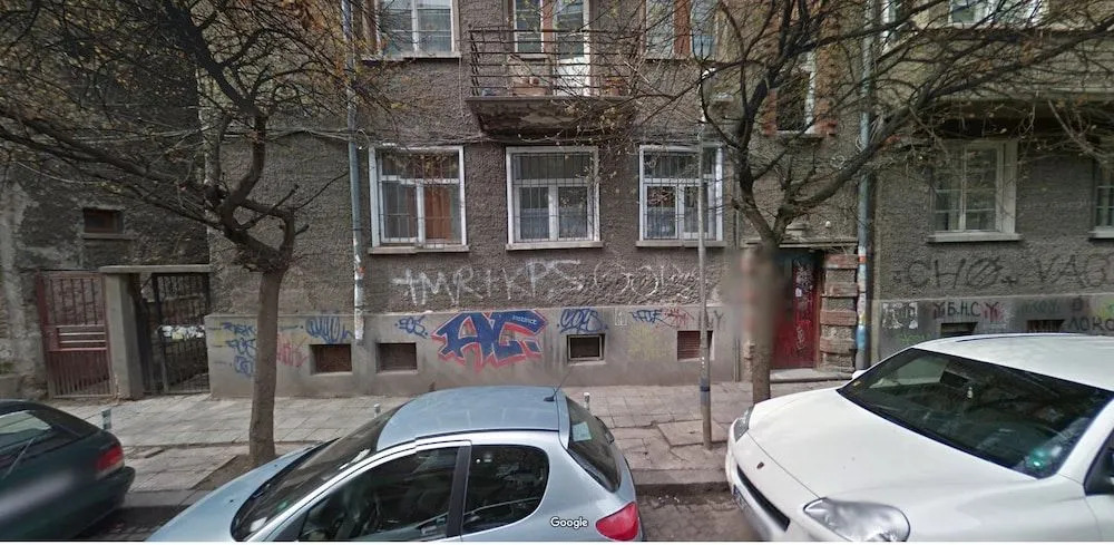 Top center on a quiet street