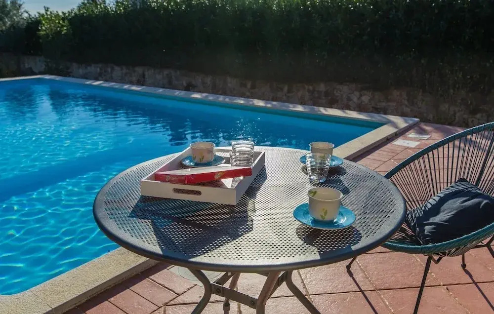 Newly built stone villa Mia with garden and pool