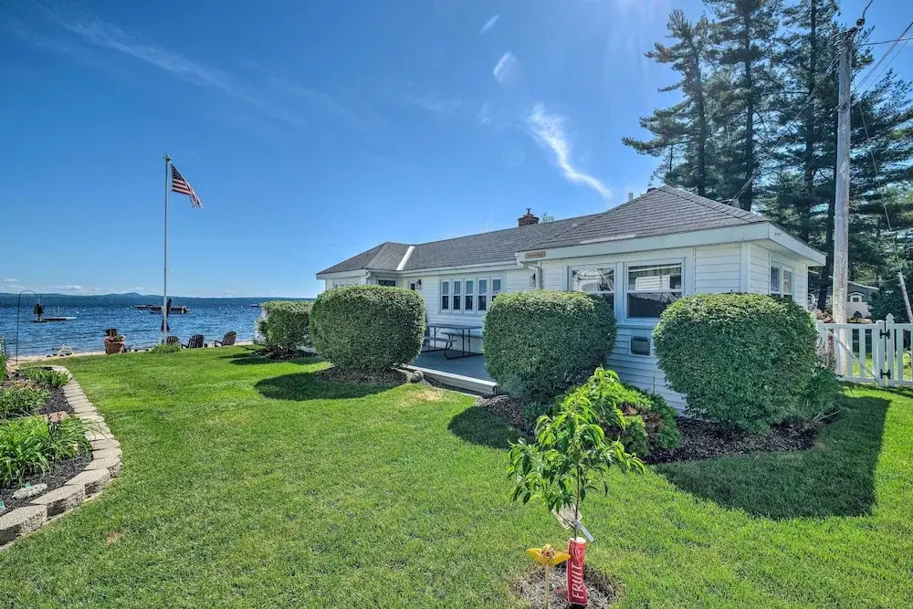 Beachfront Sebago Cottage w/ Deck + Grill!