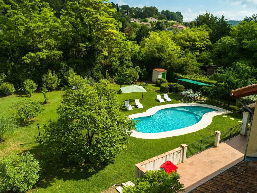Sleep in former train station with beautiful pool and enclosed grass garden