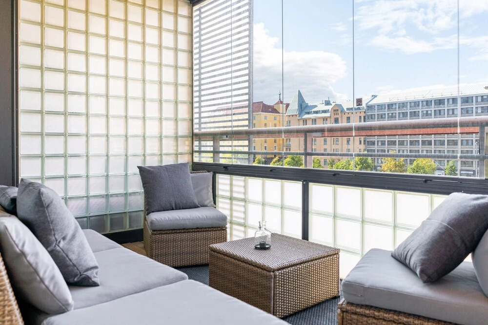 1br apartment with terrace and sauna