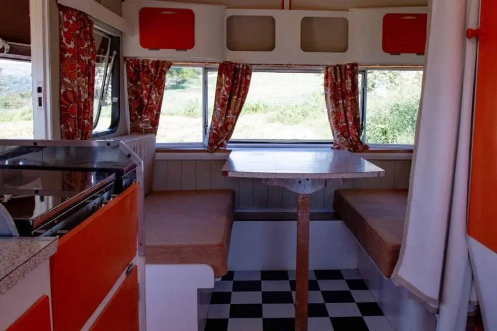 Retro 1960's Caravan With Mountain Views