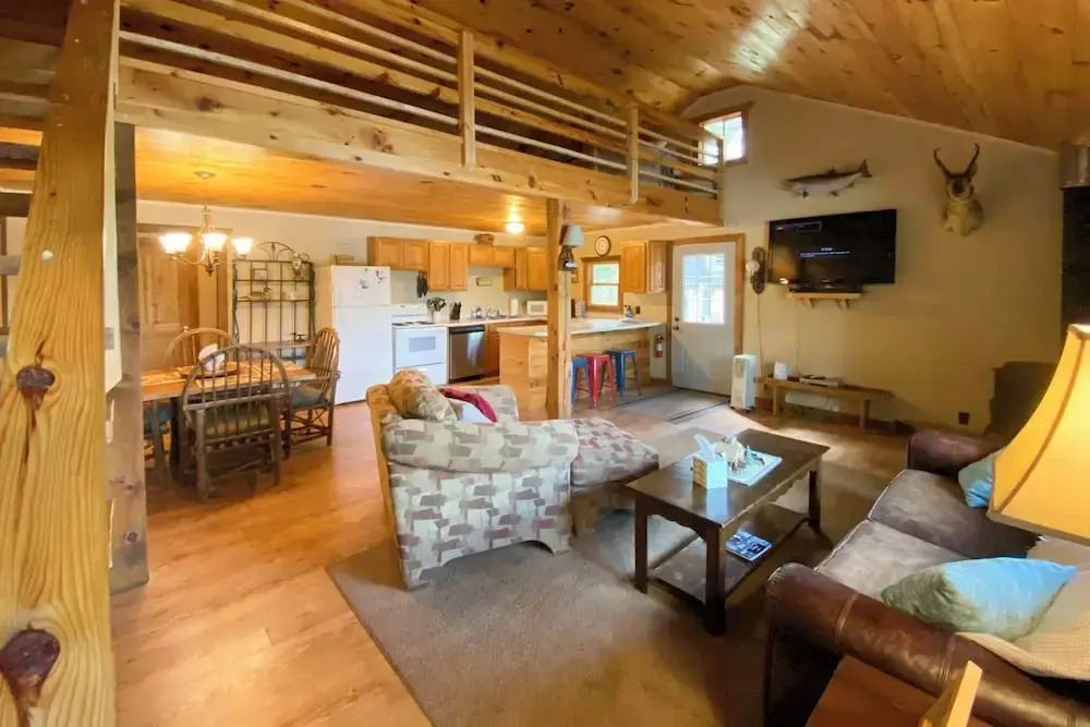 Burns Lake Cabin w/ Dock, Fire Pit, Rowboat & More