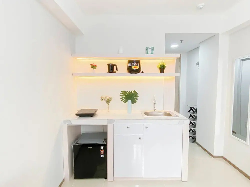 Warm Neutral Studio Room At Meikarta Apartment