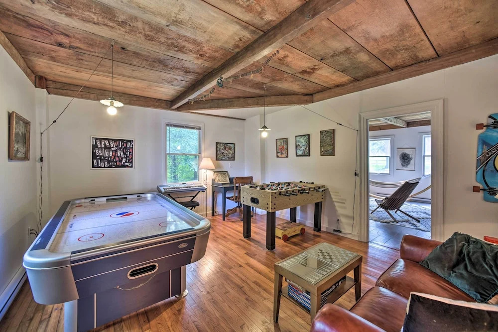 Game Room & Fire Pit: Peaceful Catskills Farmhouse