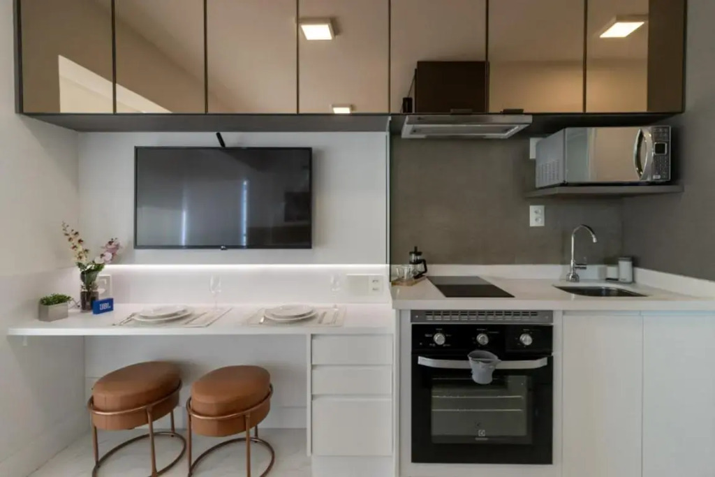 Studio de luxo mobiliado em Moema