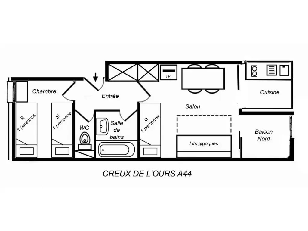 Appartement Méribel, 2 pièces, 4 personnes - FR-1-182-230