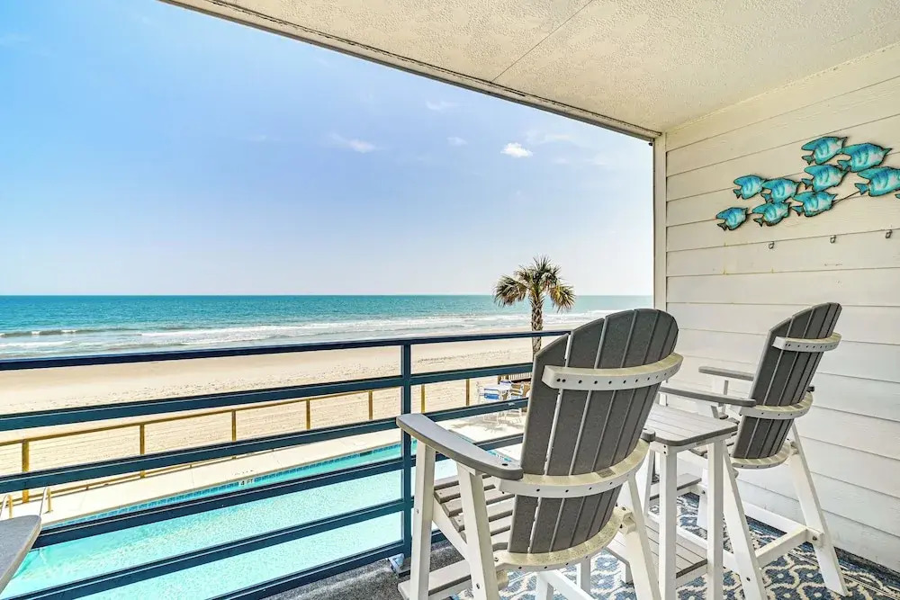 Oceanfront South Carolina Retreat - Pool & Balcony