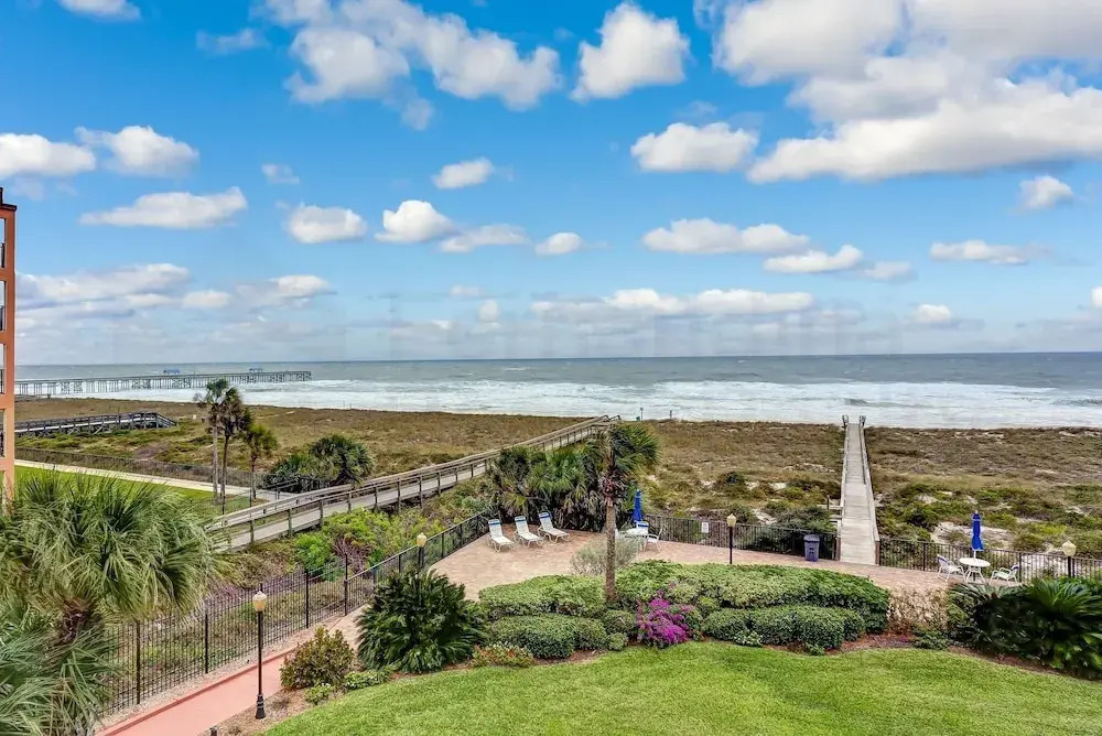 Oceanfront Condo with Spacious Patio and Private Walkway to the Beach