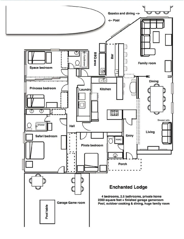 Jungle Cruise 4 Bedrooms 2.5 Bathrooms Home