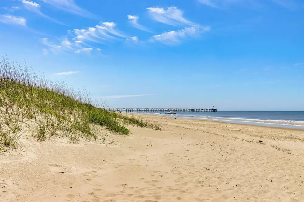 Oak Island Condo w/ Ocean View: Steps to Beach!