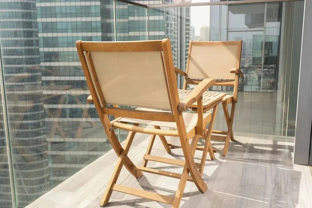 Balcony with City View 2 Bedroom - JLT Dubai Close to Metro & Marina by Heaven Crest Vacation Homes