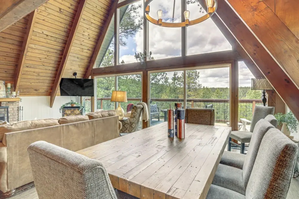 Flagstaff A-Frame Cabin with Deck and Lovely Views!
