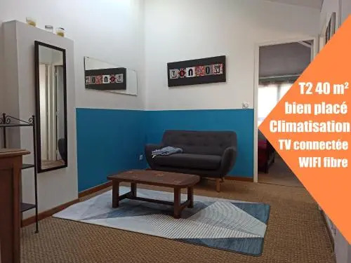 T2 40 M2, Wifi Fibre, Quartier Sympa, Climatisation