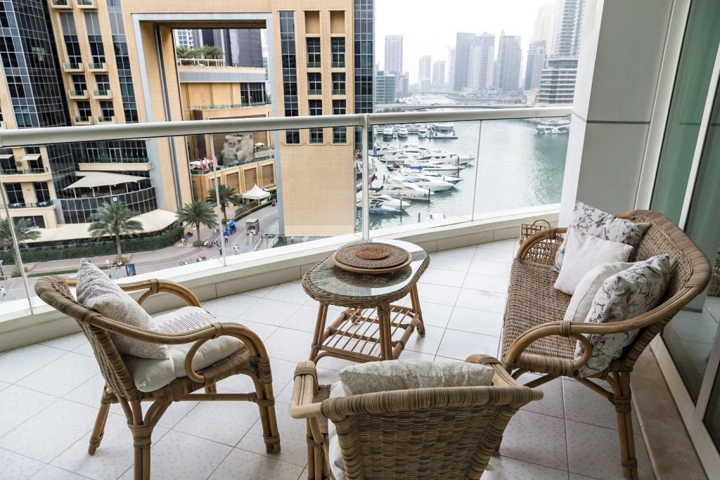 Water views from deluxe apartment in Dubai Marina