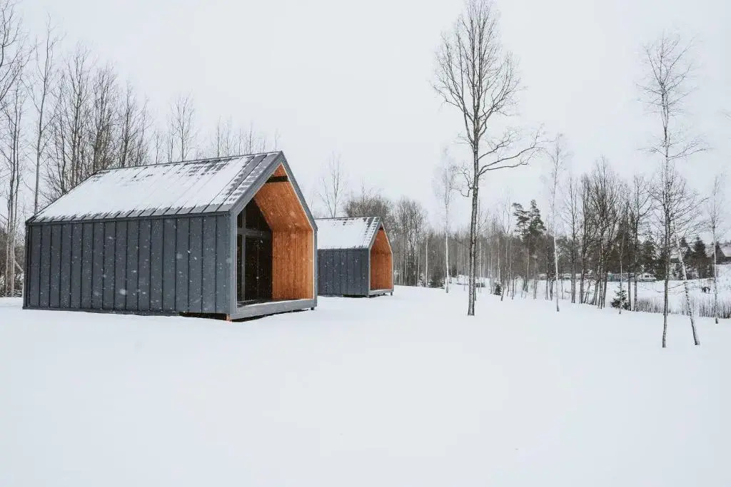 Sniegi design cabin with sauna