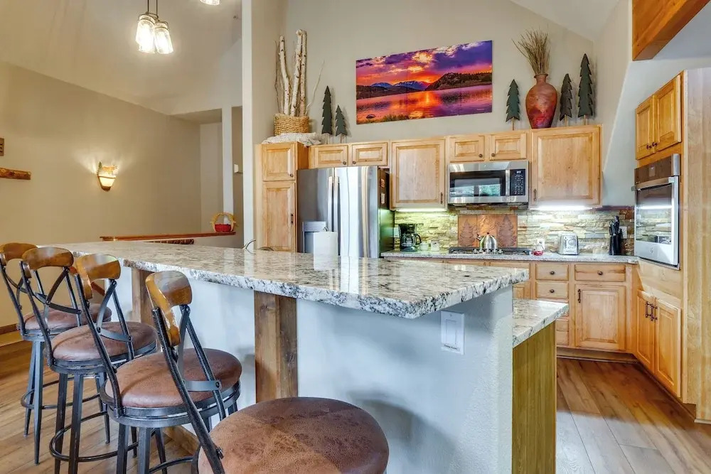 Patio w/ Peak 1 Mtn View: Main Street Frisco Condo