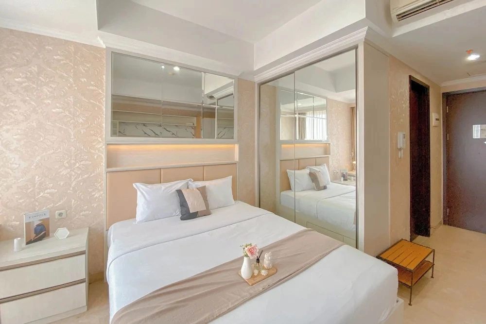 Peaceful Beige Studio At Menteng Park Apartment