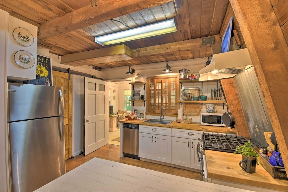 Artist's A-frame Cabin w/ New Interior + Deck